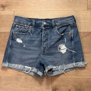 GAP Blue Distressed Jean Shorts